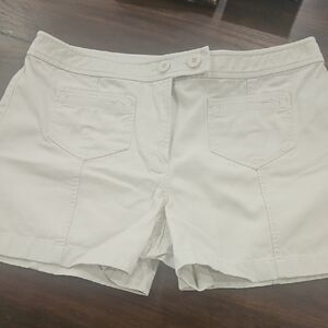 LOFT White Bermuda Shorts Casual Cotton Blend